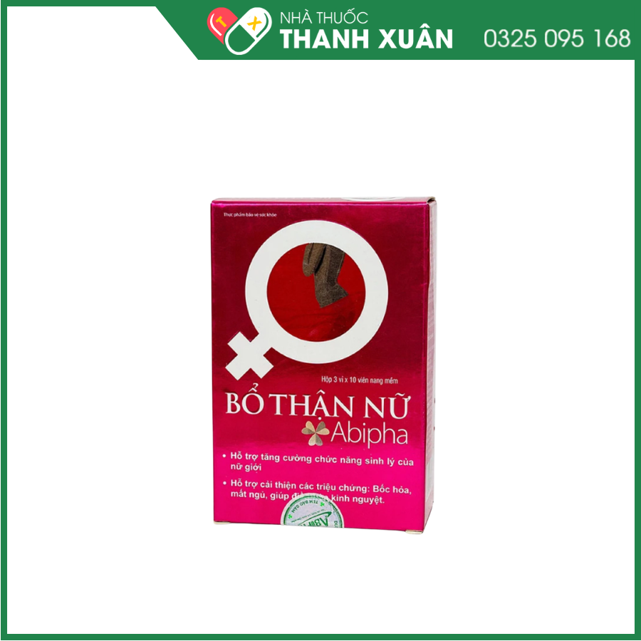 Bổ thận nữ Abipha hỗ trợ tăng tiết nội tiết tố, giảm các chứng như bốc hỏa, yếu sinh lý